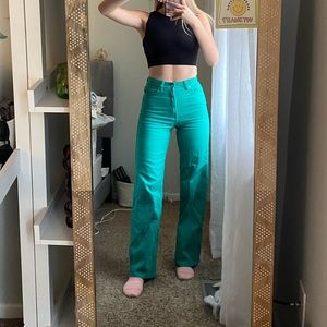 h&m wide leg twill pants